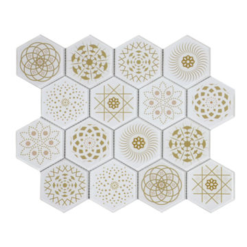 Mosaic Tile - Glass White Universe 340x280 (per sheet)