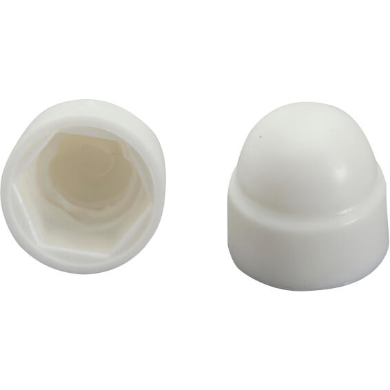 Dome nuts white plastic 6mm 4pc standers
