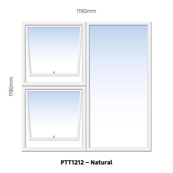 Aluminum window natural  PTT1212 w1190 x h1190mm