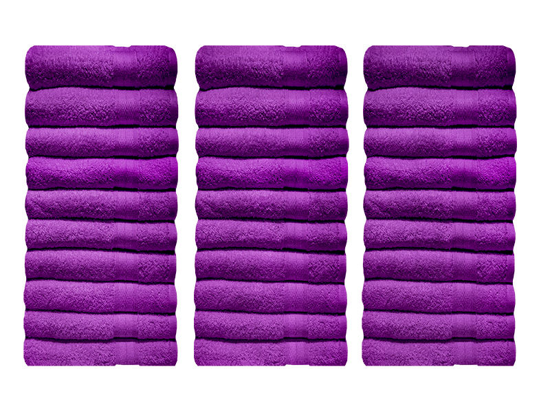 Bunty's Plush 450GSM 90x150cms Bath Sheets - Royal Lilac(30pc Pack)