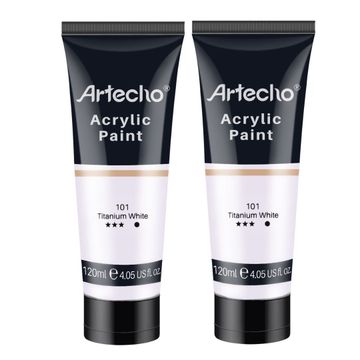 Artecho Titanium White - 120ml Acrylic Paint Tube - 2 pack
