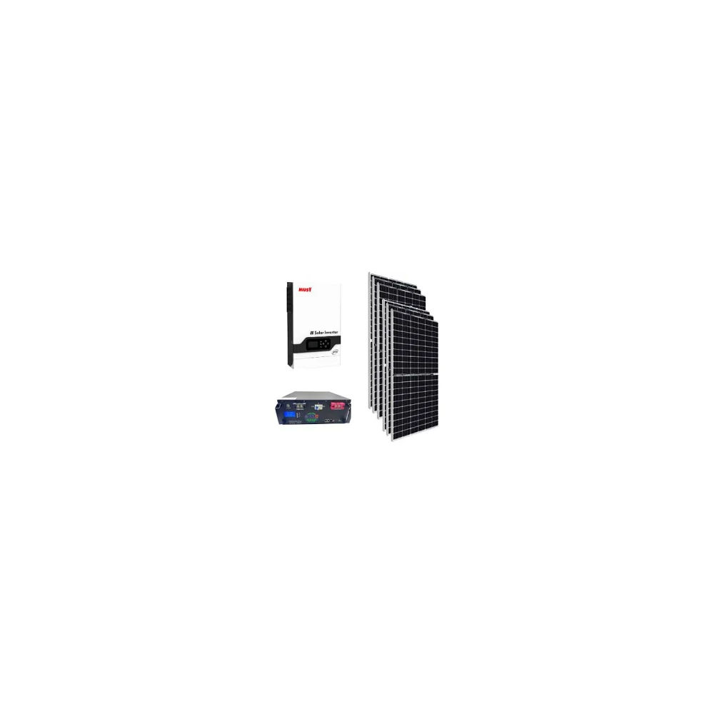 5.2kva MUST MPPT Pure Sine Wave Load Shedding Combo 1x 4.8Kwh Battery and 6 x 495w mono solar panels