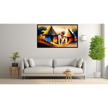 Canvas Wall Art - African Homestead - B1613 - [120 x 80 cm]