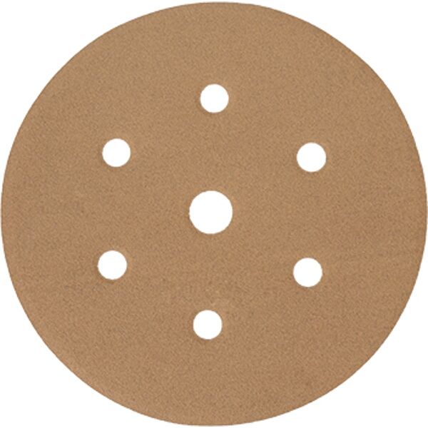 Gold Disc (50 Pieces) 180 Grit 150Mm X 6+1 Holes Hook And Loop