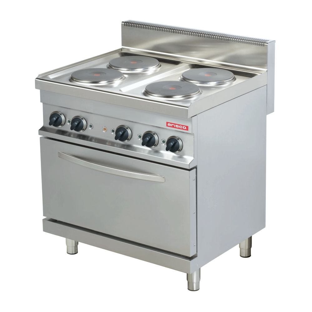 4 Plate cooking range with 1/1 GN convection oven - 700 series - ARISCO