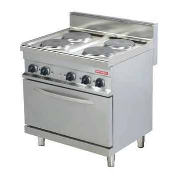 4 Plate cooking range with 1/1 GN convection oven - 700 series - ARISCO
