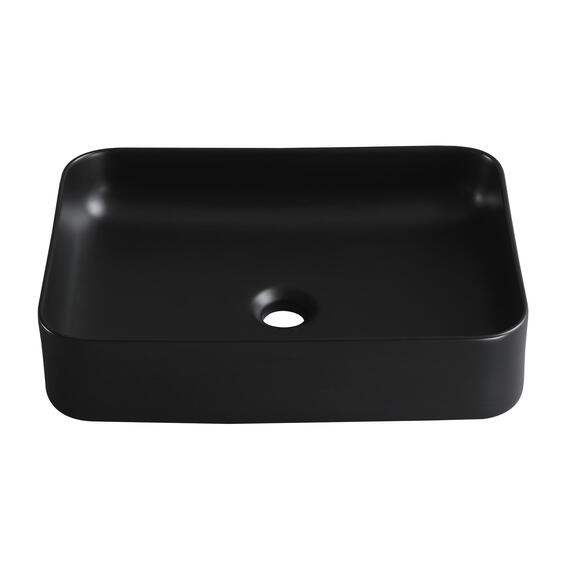Sensea Studio Ceramic Rectangular Basin Matt Black W50cmxD36cmxH12cm