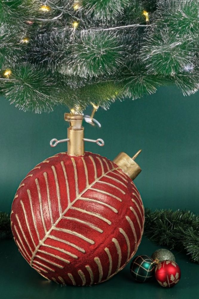 Bauble Tree Holder – Chilli Red Festive Decorative Tree Base & Holiday Accent