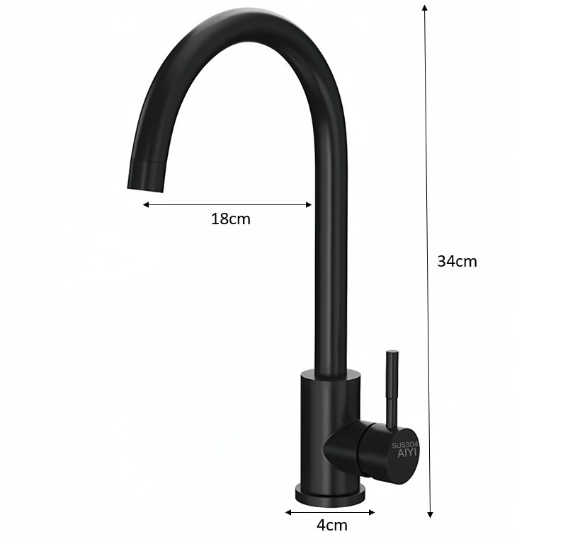 Single Lever Kitchen Mixer (Black)