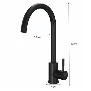 Single Lever Kitchen Mixer (Black)
