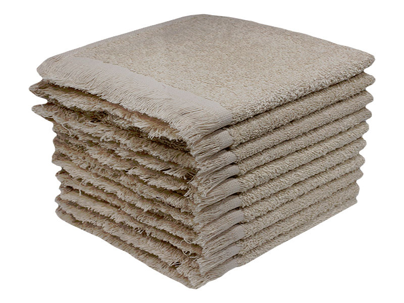 Bunty's Plush 380 GSM Terry Fringe Guest Towel - Birch(10 Pc Pack)