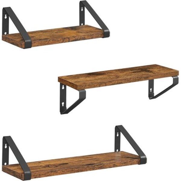 3PCS Industrial Floating Shelves – Rustic Wall-Mounted Storage