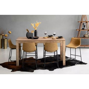 Belmont Halo 6-Seater Rubberwood Counter Bar Dining Set – Camel