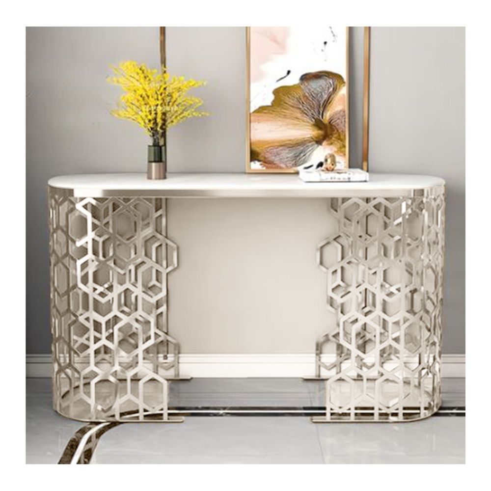 Dulcie Luxurious Console Table -Silver