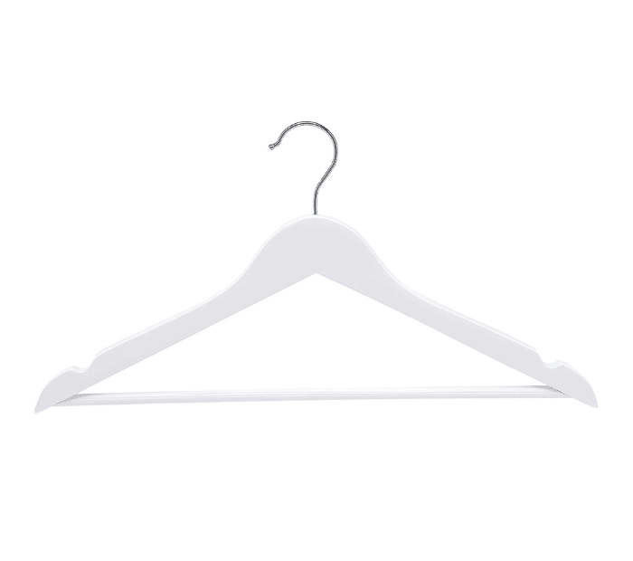 Pack of 4 Wooden Hangers - white