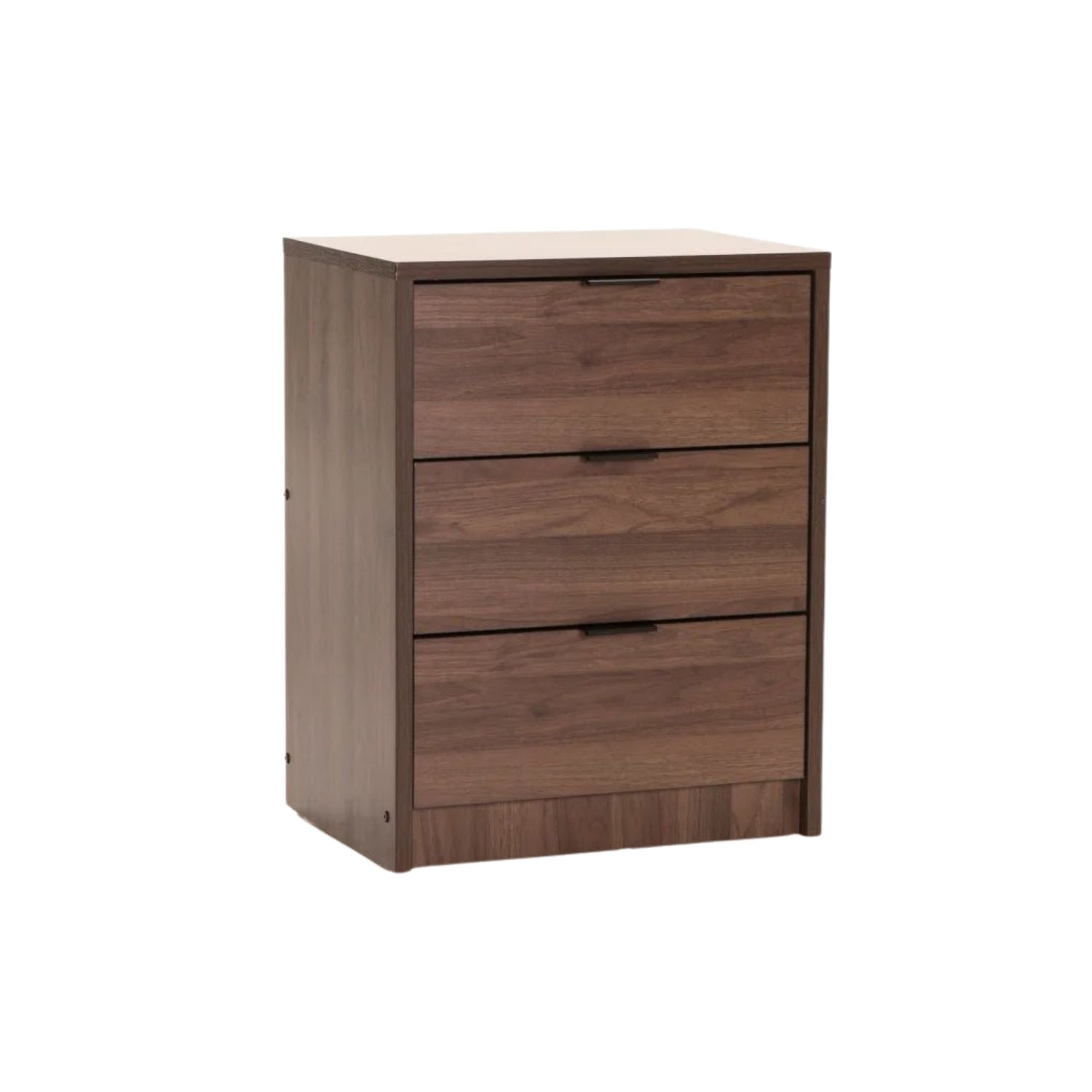 3 Drawer Pedestal Bedside Table - Walnut