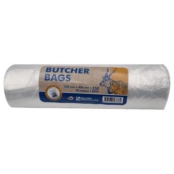 Butcher Bags 250mm x 400mm x 20mic x 250 per roll