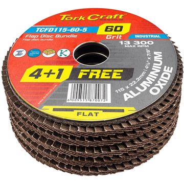 Flap Sanding Disc 115Mm 60Grit 4+1 Free A/O