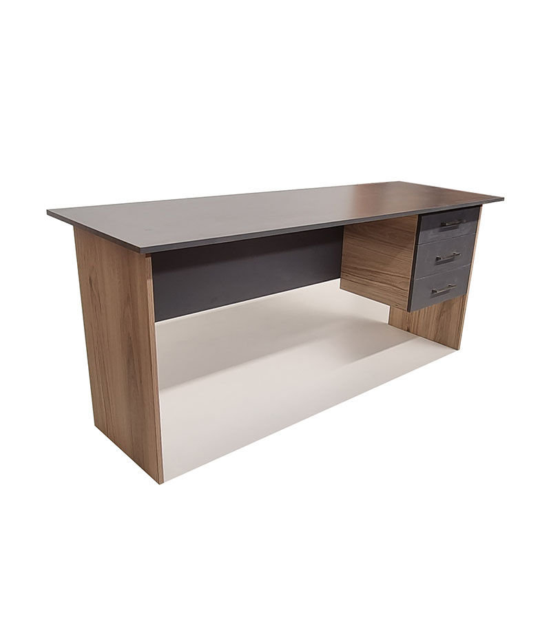 London 3 Drawer Desk 180cm - Storm Grey & Sahara