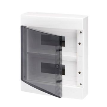 Grey Surface DB 2x12M Clear Door IP40