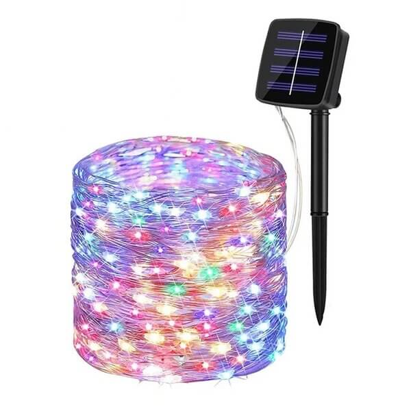 12m 100 LED Solar Color Light Strip - Multicolor