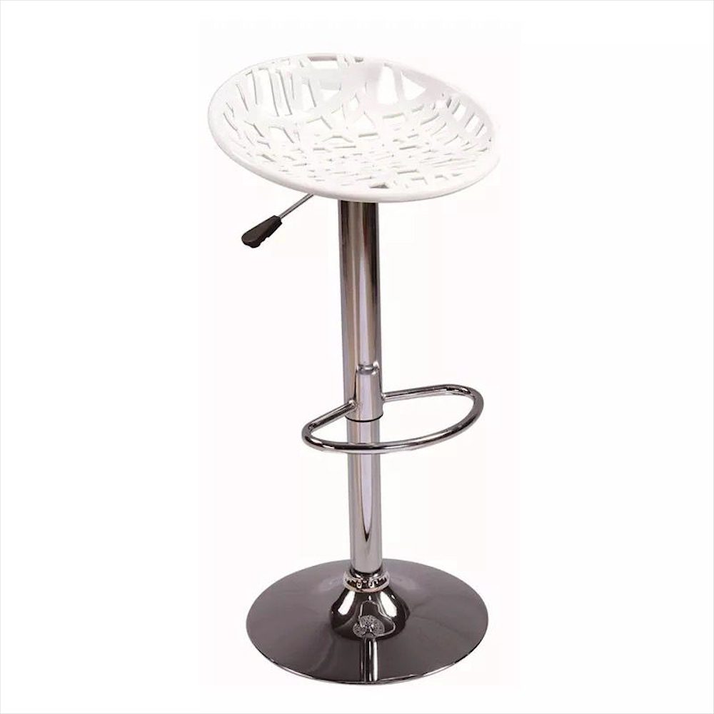 Revolve Swivel Bar Chair – Height-Adjustable – White