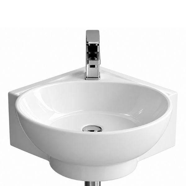 Counter top Ceramic Basin / table top Corner White - Lily
