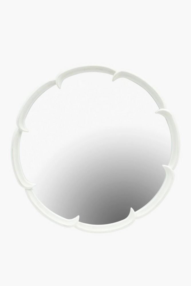 Scallop Border Mirror – 65cm Round Decorative Wall Mirror
