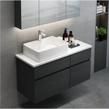 Alpine Black Single Basin Vanity with Top and Basin