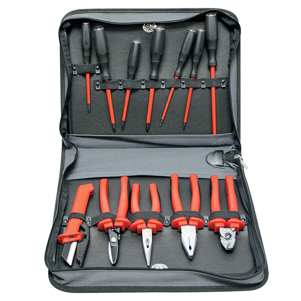 /Inter-cable Fully Equipped 14 Piece Tool Kit Imitation Leather Case