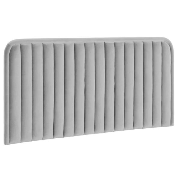 Bodina Channel Velvet Tufted Headboard King-Bone