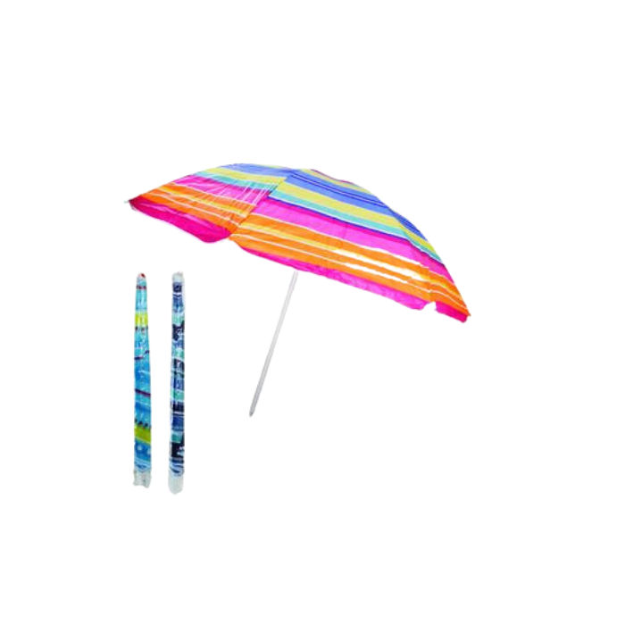 Beach Umbrella 170cm Diameter 8-Rib - Assorted Colors - 3pack