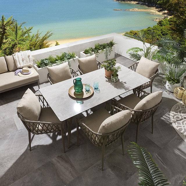 Greench Outdoor Patio Garden Dining Set - 6-Seater