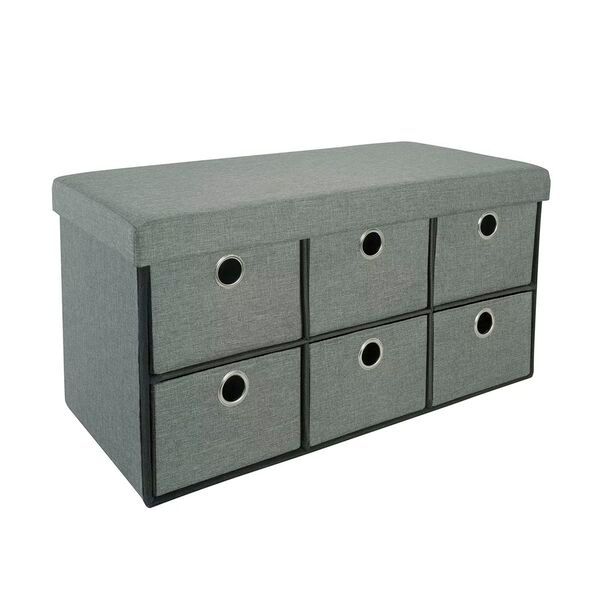 Collapsible Storage Bench – Folding Ottoman with Drawers