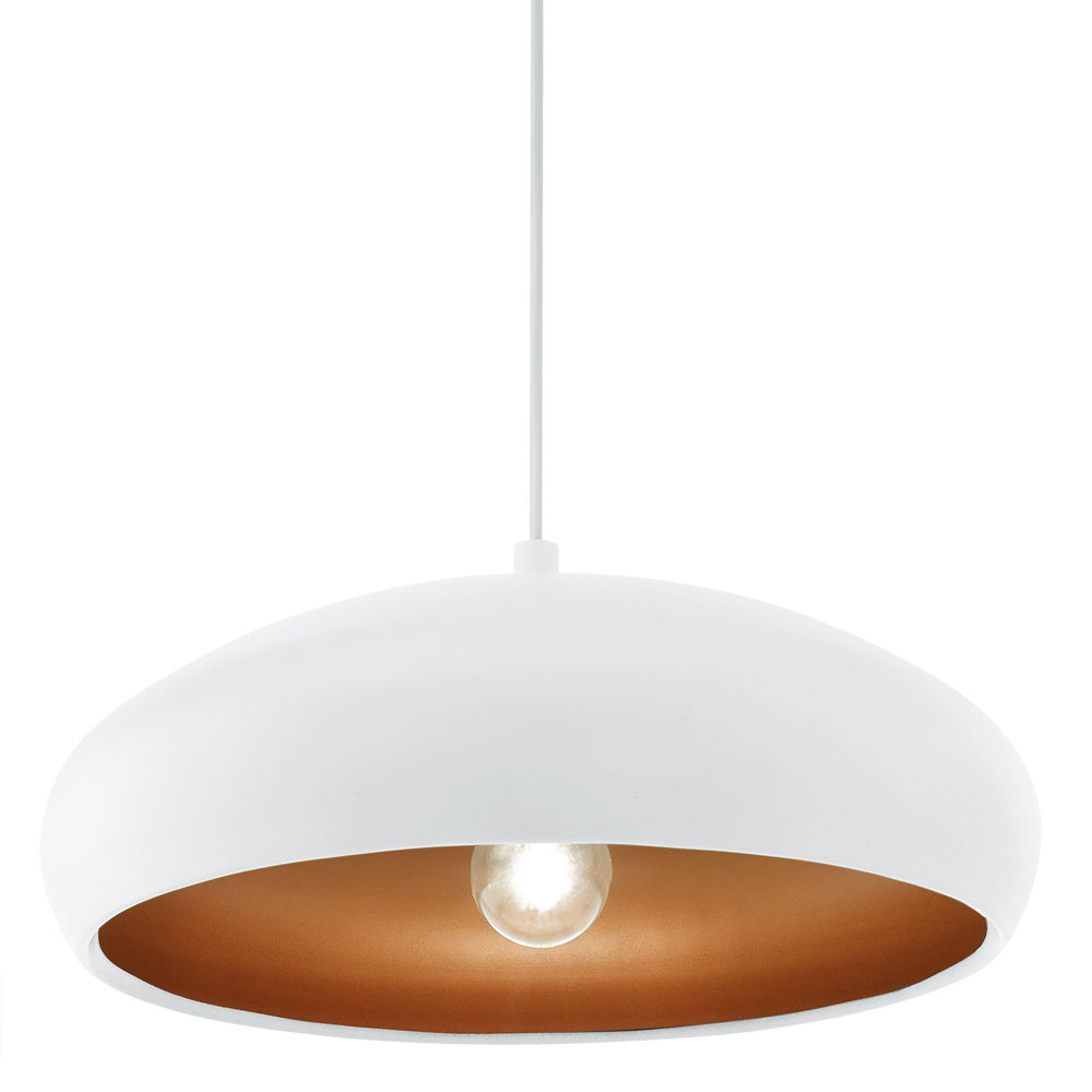 Mogano1 - Pendant - 400mm - White and Copper