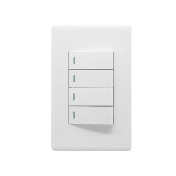 SYNERJI SWITCH DECO 4X2 4-LEVER 1-WAY - Grey