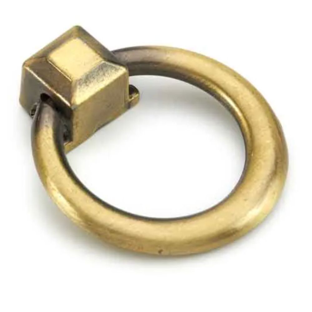 Pack of 10 x Abbey Ring Pull Handle, Antique Brass
