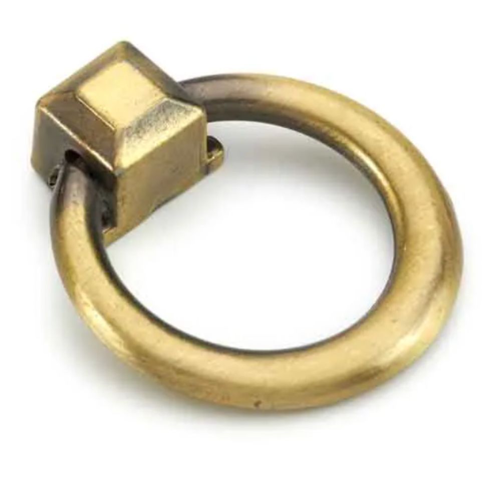 PAVE BRASS RAILROAD SPIKE RING