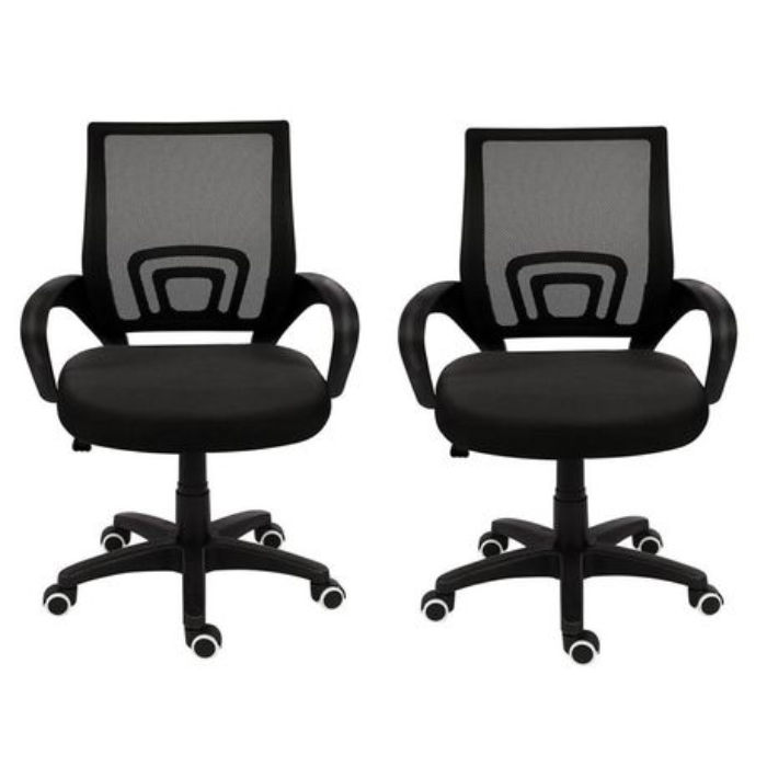 Set of 2 Ergonomic Mid-Back Mesh Office Chairs