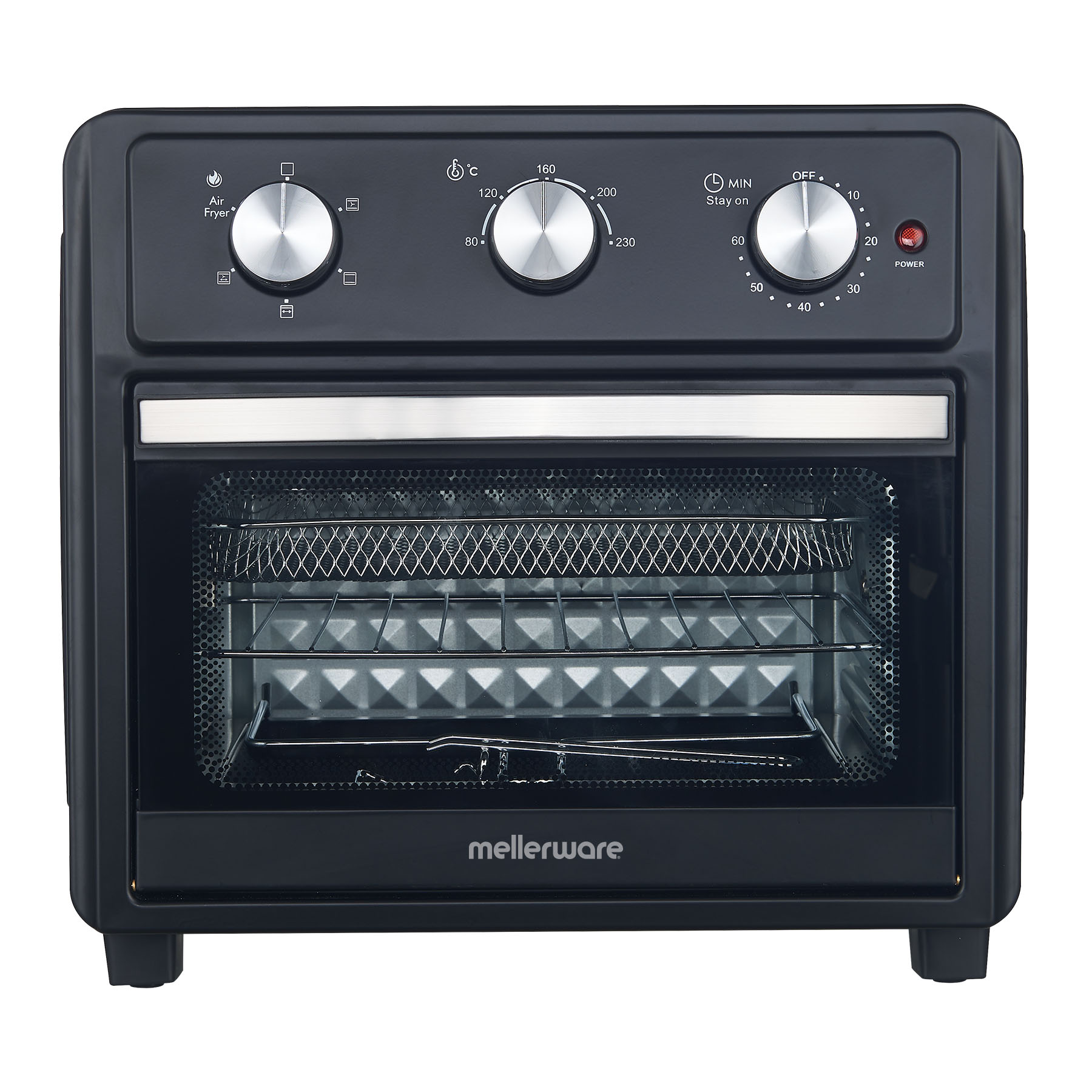Mellerware Air Fryer Manual Operation Steel Black 23L 1700W 