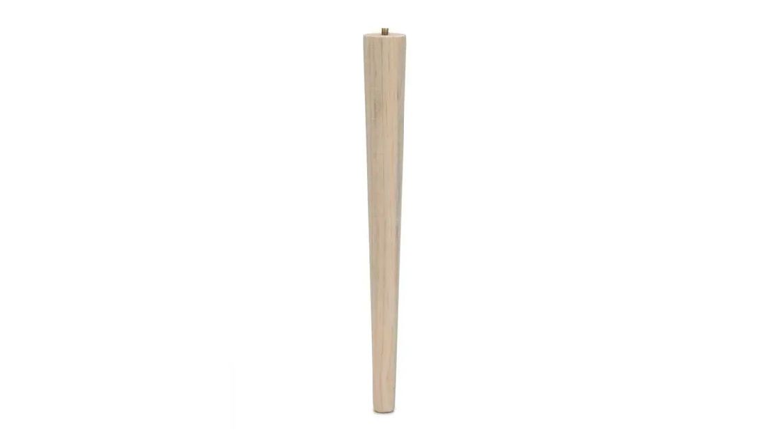 Cone Leg with M8 Bolt, H400mm x 45mm x 25mm, Raw Pine (4 Pack) BY WOODLY