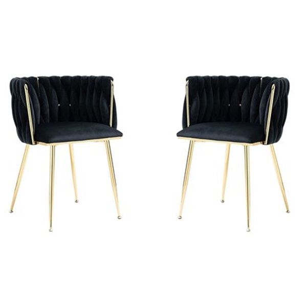 Prestige Home - Set of 2 - Ayaan Black Velvet Dining Chair