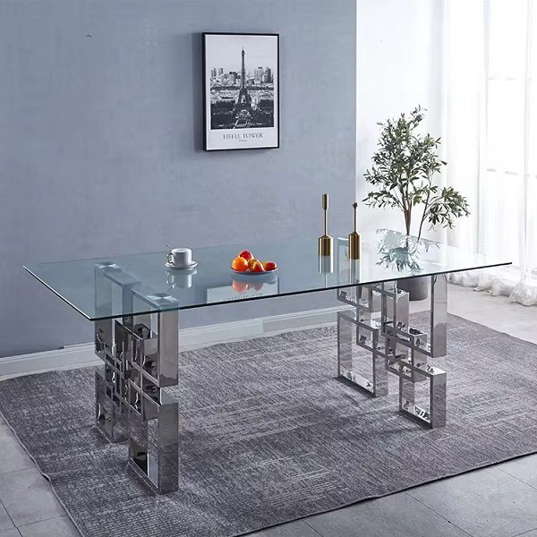 Prestige Home - Infinity Grid Dining Table - Silver