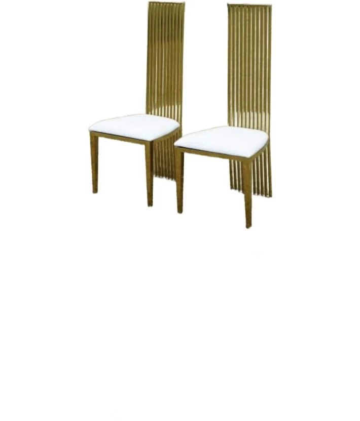 Khan dining chair Metal Dining Chair (Set of 2, Finish Colour - golg)