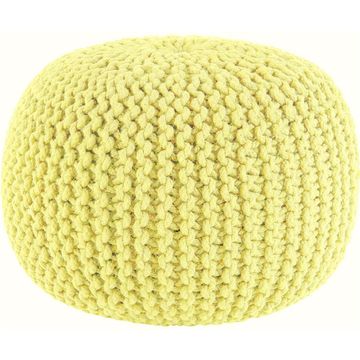 Crochet Knit Pouf Large - Pale Yellow