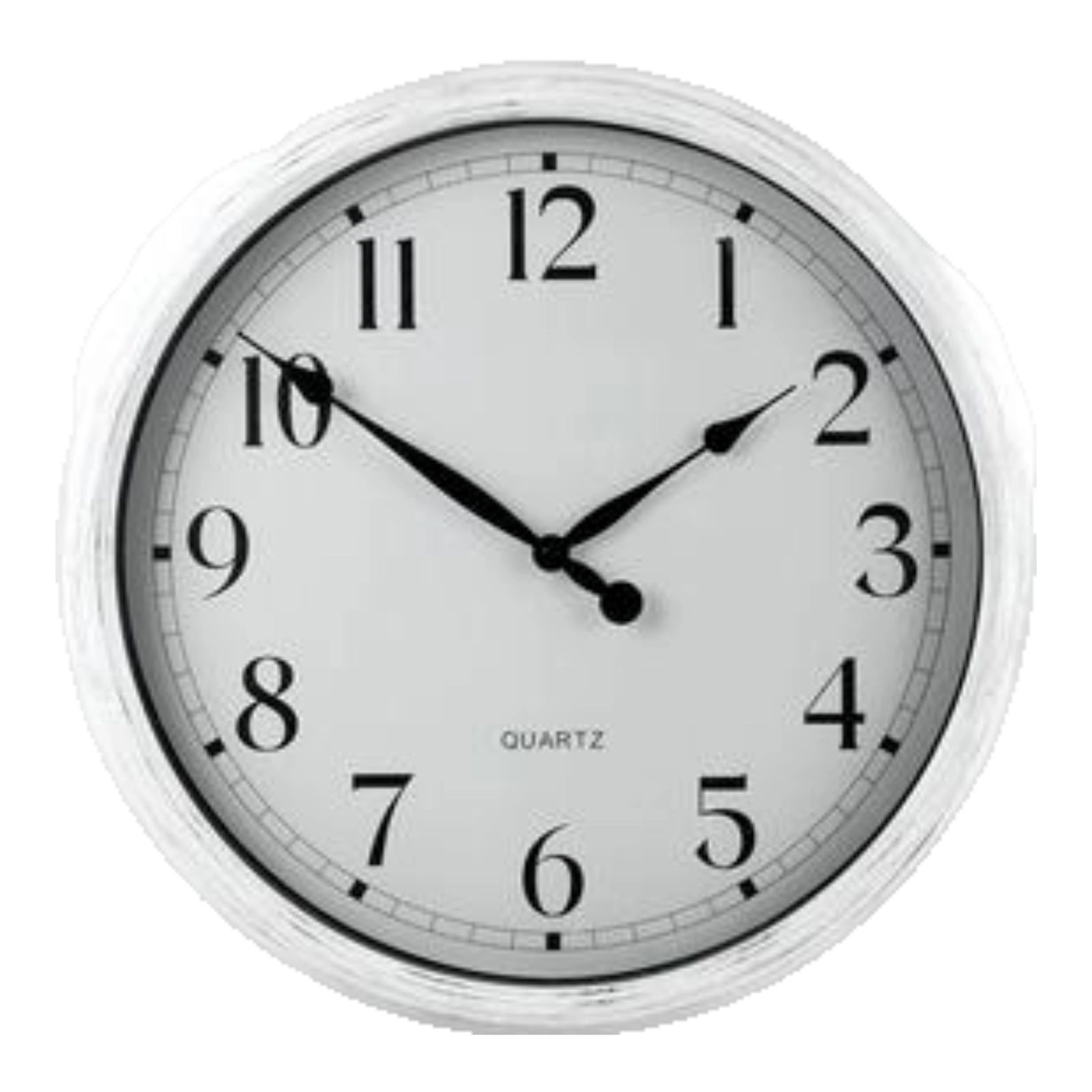 Clock Wall Qtz Pl Round Distressed 50Cm
