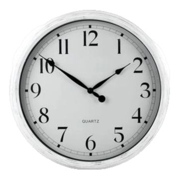 Clock Wall Qtz Pl Round Distressed 50Cm