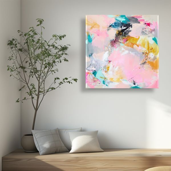 BRIGHT PINK CANVAS WALL ART - BRIGHT PINK 1Mx1M