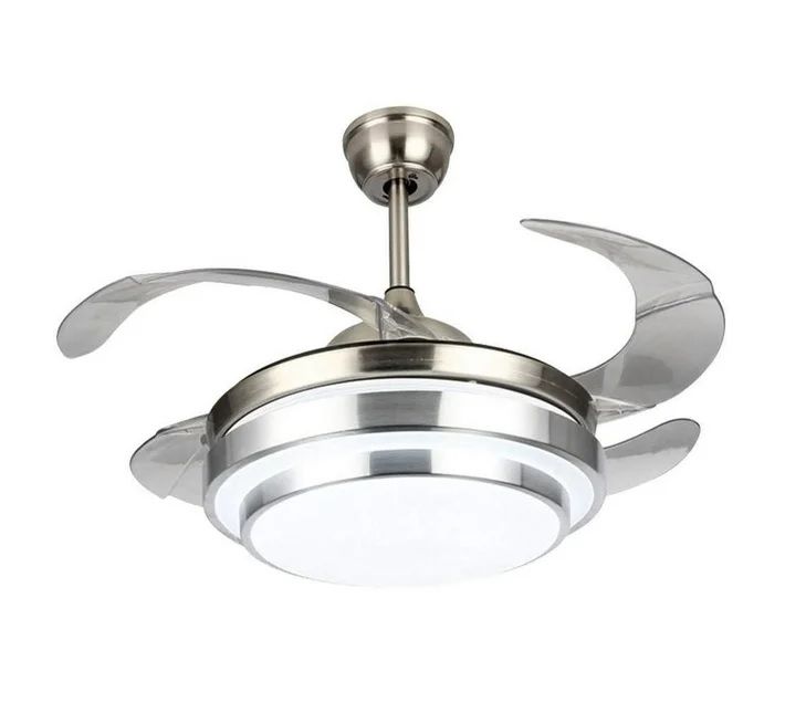 Modern Retractable Ceiling Fan Light 8605 silver - MRUL