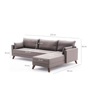 Bella Corner Sofa Right - Blue